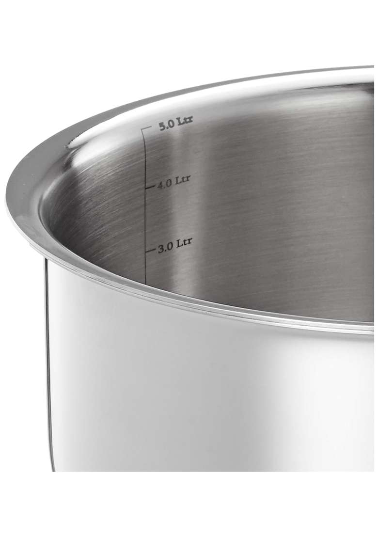 Solimo Amazon Brand Solimo Triply Tope Cooking Pot with Stainless Steel Lid | 5 L | 5.3 Qt | 24 cm | 9.4 Inch | Induction Compatible - Indya