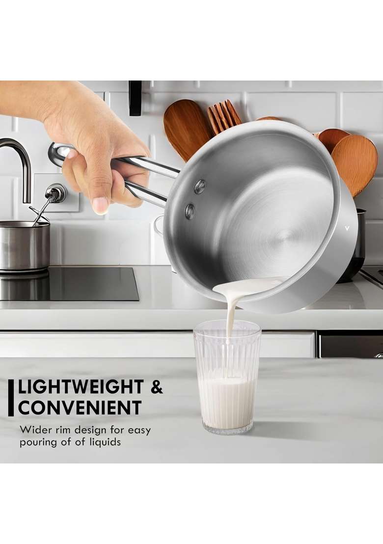 FLIXBLOOM Edge Large Stainless Steel Triply Body | 3 L | 3.2 Qt | Induction Compatible - Indya