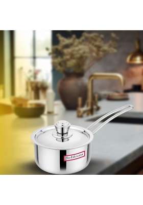 FLIXBLOOM Modern Triply Stainless Steel Aluminium Steel Coalition | 1 L | 1.1 Qt | Induction Compatible | With Lid