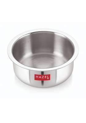 HAZEL Triply Stainless Steel Tope Cooking Pot | 1 L | 1.1 Qt | Induction Compatible | Heavy Bottom