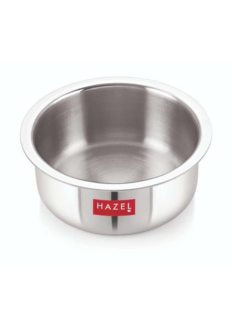 HAZEL Triply Stainless Steel Tope Cooking Pot | 1 L | 1.1 Qt | Induction Compatible | Heavy Bottom - Indya