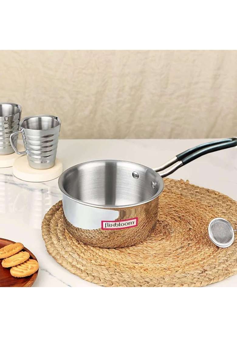 FLIXBLOOM Triply Stainless Steel Saucepan | 2 L | 2.1 Qt | Induction Compatible - Indya
