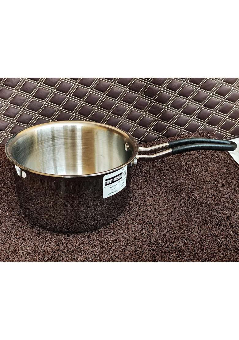 FLIXBLOOM Triply Stainless Steel Saucepan | 2 L | 2.1 Qt | Induction Compatible - Indya