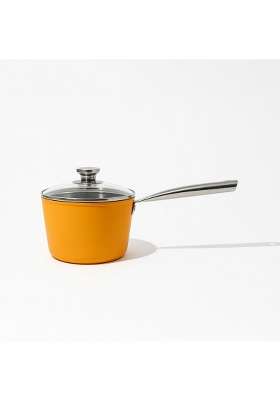 SALFORD Forged Ceramic Non-Stick Saucepan with Glass LID and Tubular SS Handle I | 1.75 L | 1.8 Qt | Induction Compatible