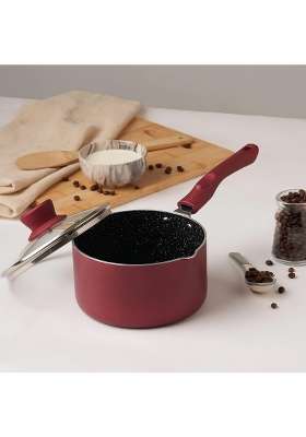 CELLO Crown Induction Base Non Stick Saucepan with Glass Lid | 1.5 L | 1.6 Qt