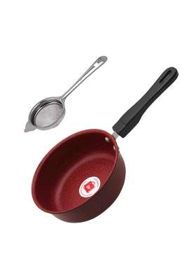 LAZYwindow Baby Sauce Pan Fry Pan with Tea Strainer | 17 cm | 6.7 Inch