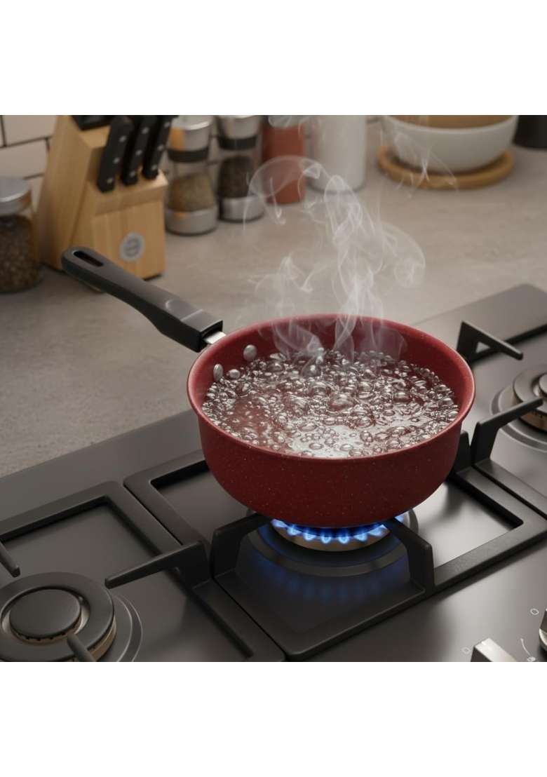 LAZYwindow Baby Sauce Pan Fry Pan with Tea Strainer | 17 cm | 6.7 Inch - Indya