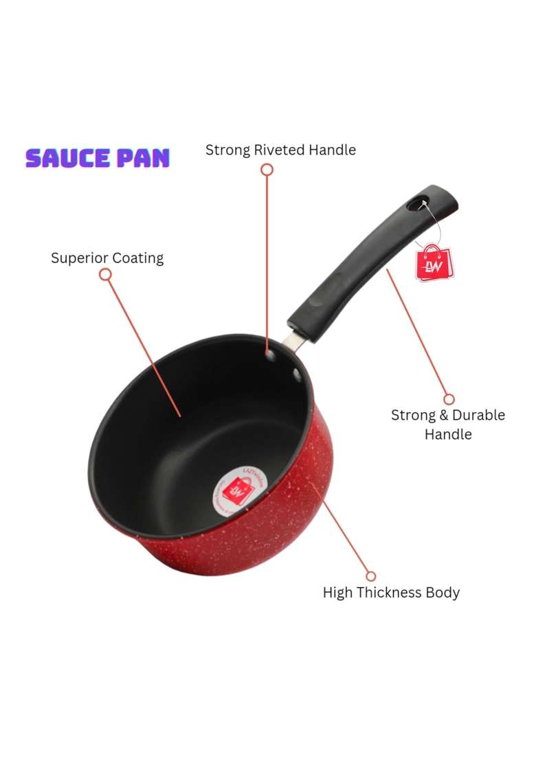 LAZYwindow Nonstick Sauce Pan | 1.5 L | 1.6 Qt | 16 cm | 6.3 Inch - Indya