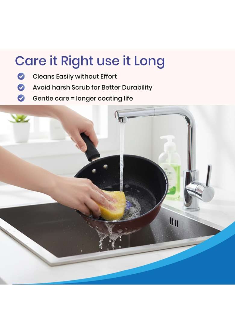 DOZY Nonstick Sauce Pan | 1.5 L | 1.6 Qt | 16.5 cm | 6.5 Inch | Non-Toxic - Indya