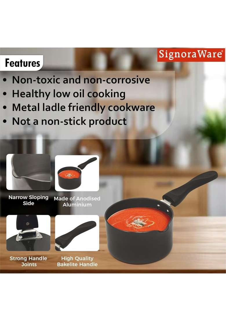 SIGNORA WARE Signoraware Opulent Non Stick Saucepan | 2 L | 2.1 Qt - Indya