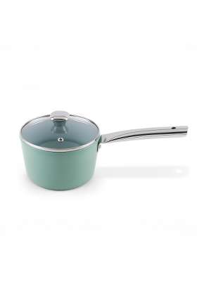 SALFORD Ceramic Sauce Pan | 1.75 L | 1.8 Qt | 16 cm | 6.3 Inch | Induction Compatible | Non-Stick | With Lid
