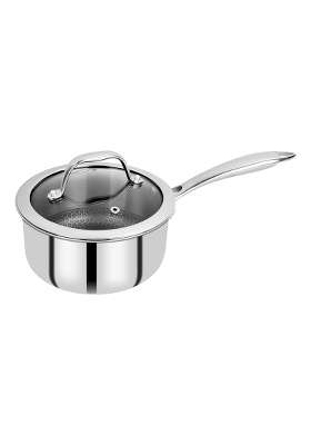 BERGNER Hitech Triply Non-Stick Saucepan | 1.6 L | 1.7 Qt | 16 cm | 6.3 Inch | Induction Compatible