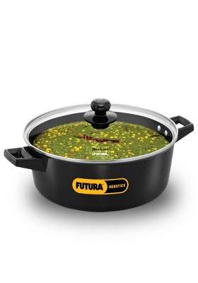 Hawkins Futura Cook N Serve Casserole | 5 L | 5.3 Qt | Induction Compatible | Non-Stick | With Lid