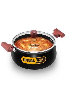 Hawkins Futura Non-Stick Cook in Serve Handi Cooking Pot | 4 L | 4.2 Qt | Induction Compatible | With Lid
