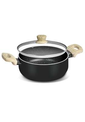 BERGNER Bellini Plus Aura 5-Layer Non-Stick Casserole with Glass Lid | 2.5 L | 2.6 Qt | 20 cm | 7.9 Inch | Induction Compatible
