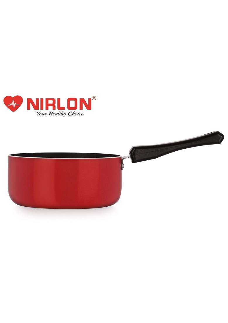NIRLON Non Stick Food Grade Quality Aluminium Sauce Pan Milk Pan Coffee Pan Tea | 1.2 L | 1.3 Qt | 16 cm | 6.3 Inch - Indya