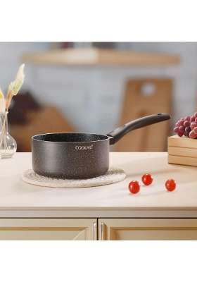 COOKAID Neo Glide Series Non Stick PTFE Sauce Pan | 1.5 L | 1.6 Qt | 16 cm | 6.3 Inch | Induction Compatible