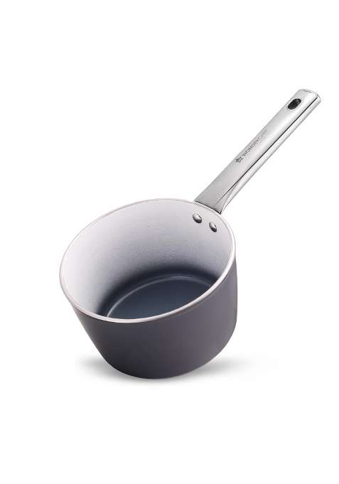 Wonderchef Eco-Glide Saucepan Chemical-Free Ceramic Coating | 1.75 L | 1.8 Qt | 16 cm | 6.3 Inch | Induction Compatible | Non-Toxic