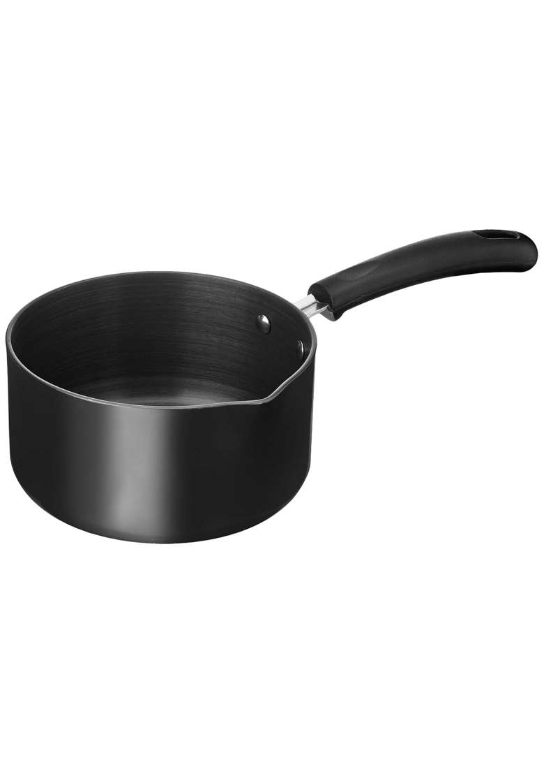 Solimo Amazon Brand Solimo Hard Anodized Aluminium Saucepan with Bakelite Handle | 1.5 L | 1.6 Qt | 28 cm | 11 Inch - Indya