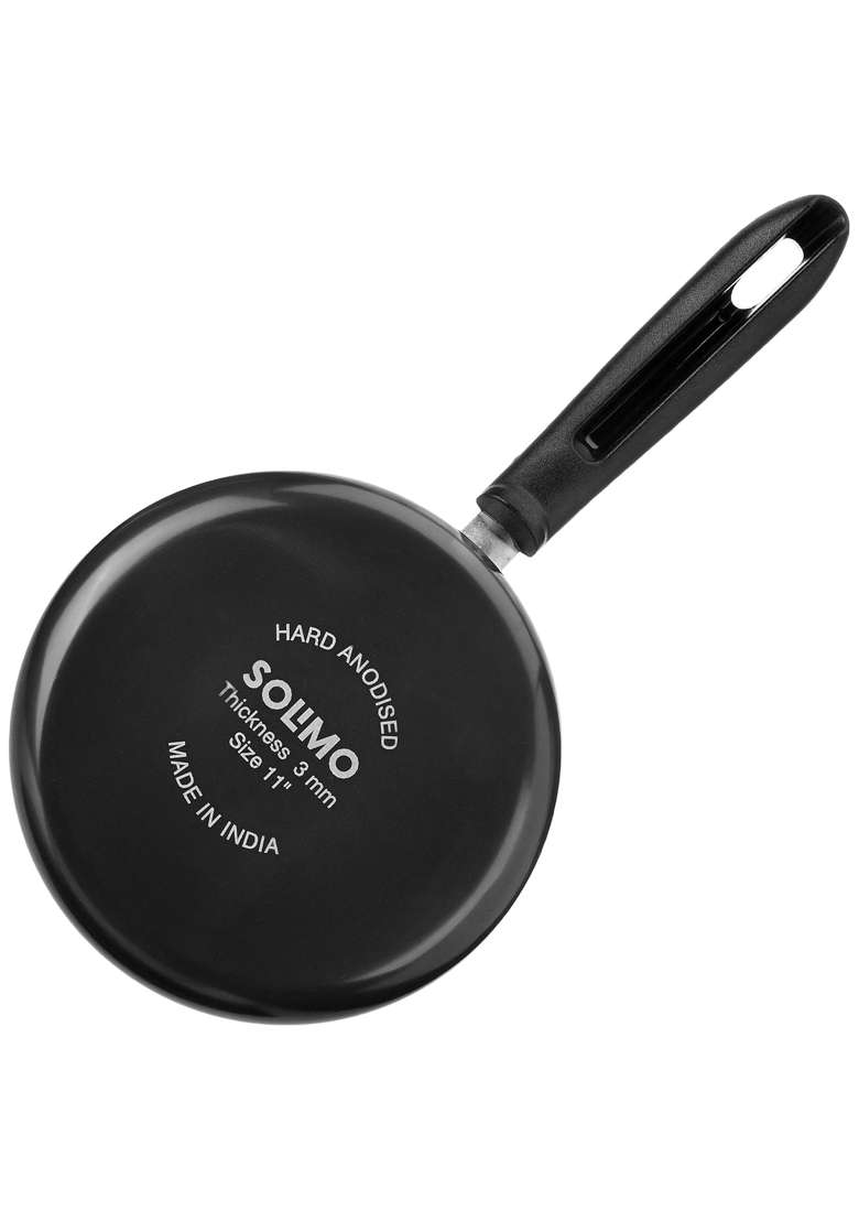 Solimo Amazon Brand Solimo Hard Anodized Aluminium Saucepan with Bakelite Handle | 1.5 L | 1.6 Qt | 28 cm | 11 Inch - Indya