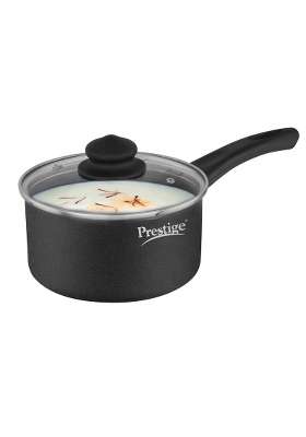 Prestige Omega Deluxe Granite Non Stick Milk Pan with Lid | 1.5 L | 1.6 Qt | 16 cm | 6.3 Inch