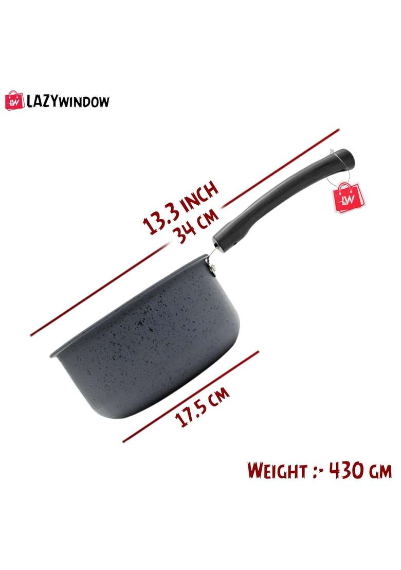 LAZYwindow Nonstick Sauce Pan with Tea Strainer Combo Pack | 1.5 L | 1.6 Qt - Indya