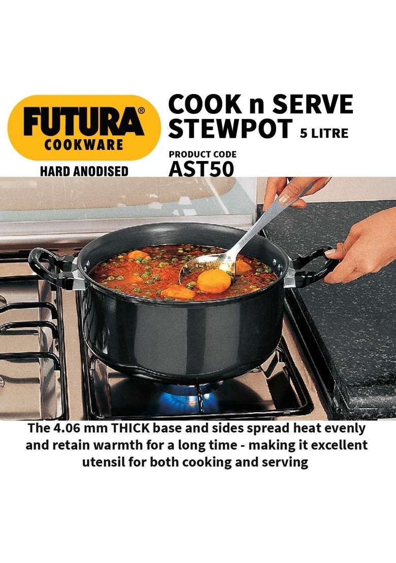 Hawkins Futura Cook N Serve Stewpot | 5 L | 5.3 Qt | With Lid - Indya