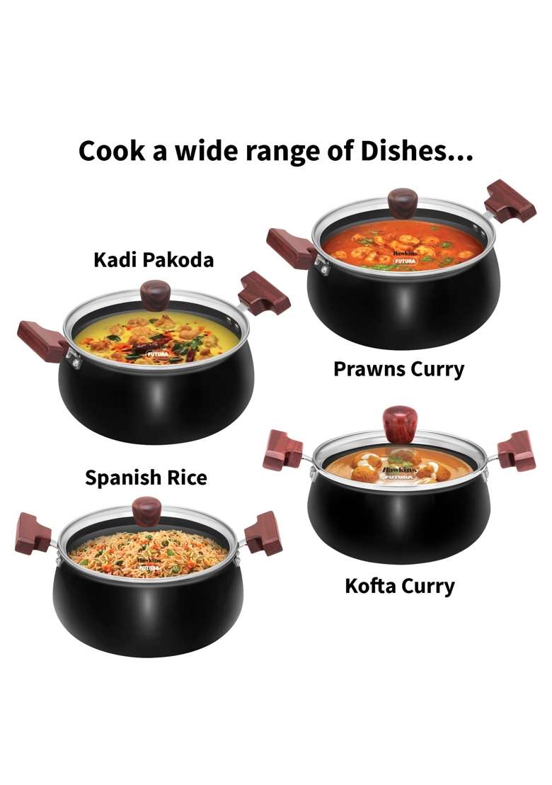 Hawkins Futura Cook N Serve Handi Cooking Pot | 3 L | 3.2 Qt | Induction Compatible | With Lid - Indya