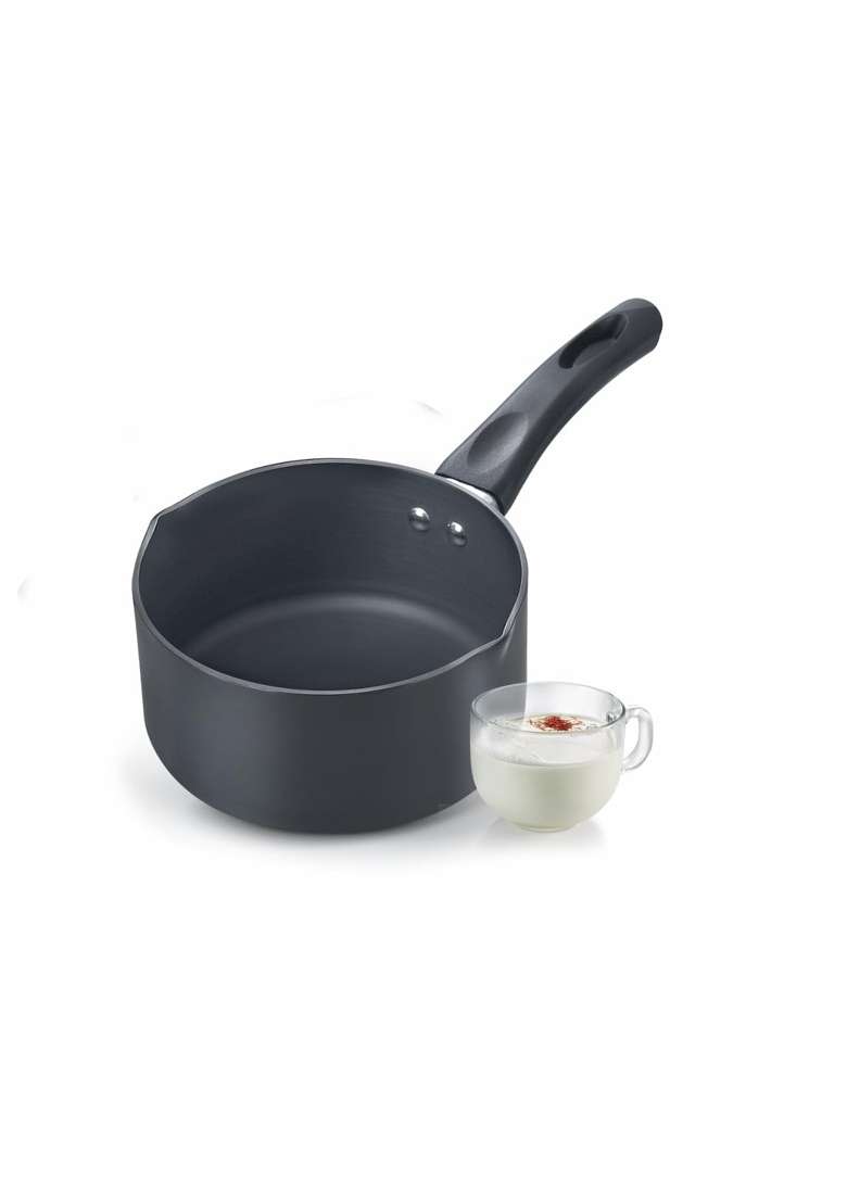 Prestige Hard Anodised Cookware Milk Pan Black | 1.5 L | 1.6 Qt | 16 cm | 6.3 Inch - Indya