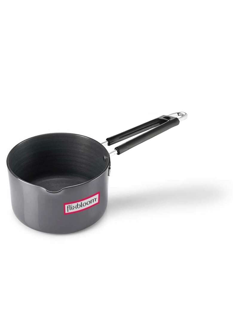 FLIXBLOOM Urban Kitchen Black Hard Anodised Thick Induction Base Bottom and LPG Friendly | 4 L | 4.2 Qt - Indya