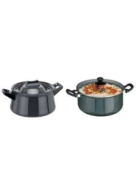 Hawkins Futura Hard Anodised Handi Cooking Pot Saucepan with Hard Anodised Lid | 3 L | 3.2 Qt | 21 cm | 8.3 Inch | Non-Stick