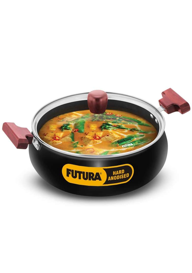 Hawkins Futura Cook N Serve Handi Cooking Pot | 5 L | 5.3 Qt | Induction Compatible | With Lid - Indya