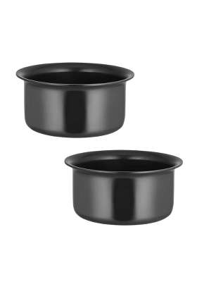 LAZYwindow Hard Anodised Tope Cooking Pot | 3 L | 3.2 Qt | Pack of 2