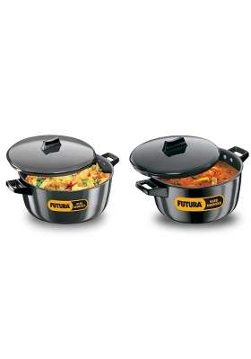 Hawkins Futura Cook N Serve Bowl Hard Anodised Saucepan with Lid | 6 L | 6.3 Qt