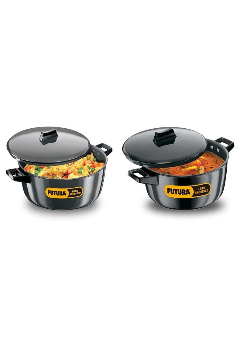 Hawkins Futura Cook N Serve Bowl Hard Anodised Saucepan with Lid | 6 L | 6.3 Qt - Indya