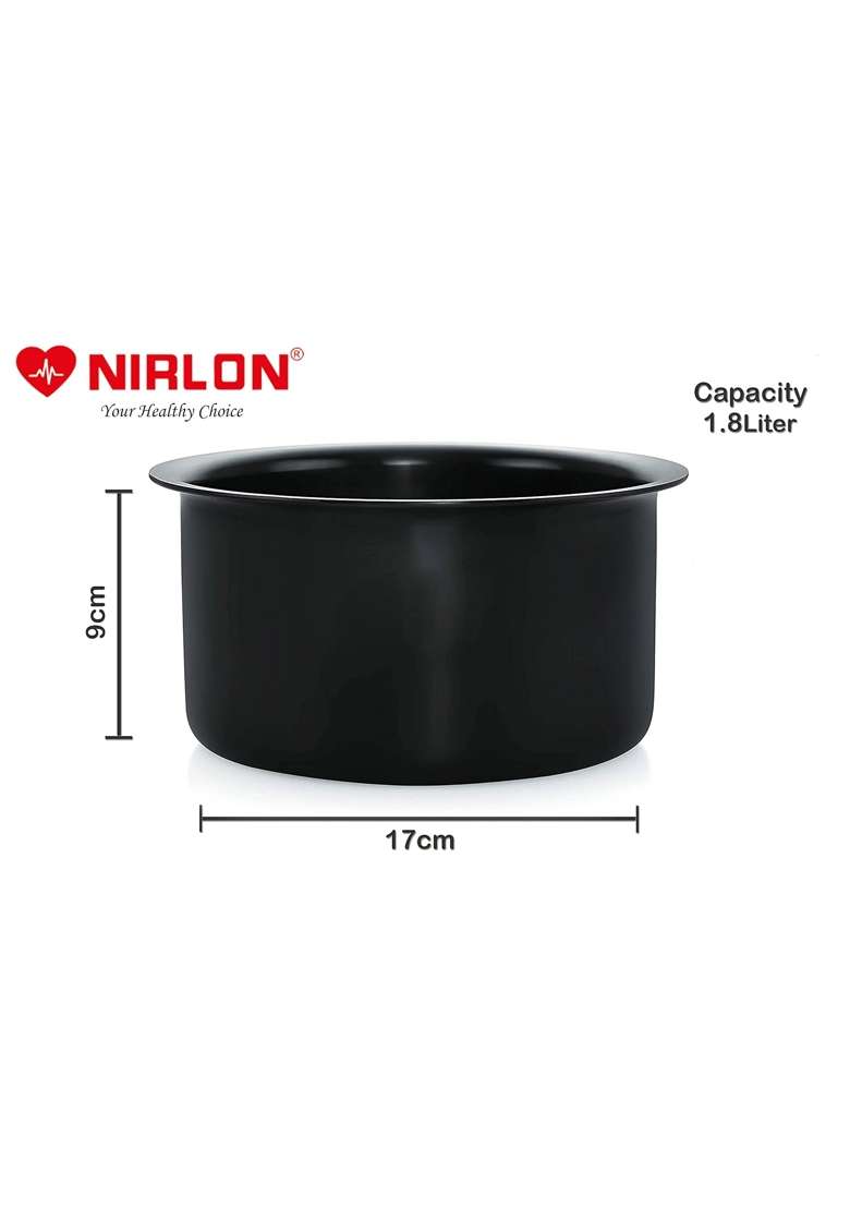 NIRLON Hard Anodised Cook Tope Cooking Pot Gas Stove Compatible Boiling Tope Patila | 1.8 L | 1.9 Qt - Indya