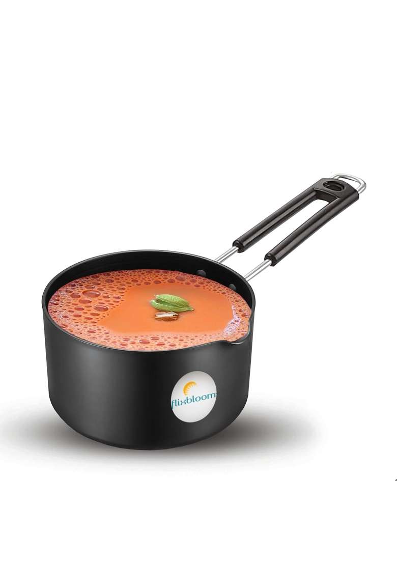 FLIXBLOOM Hard Anodised Inside Out Sauce Pan | 1.2 L | 1.3 Qt | Induction Compatible | Non-Toxic | Food Safe - Indya