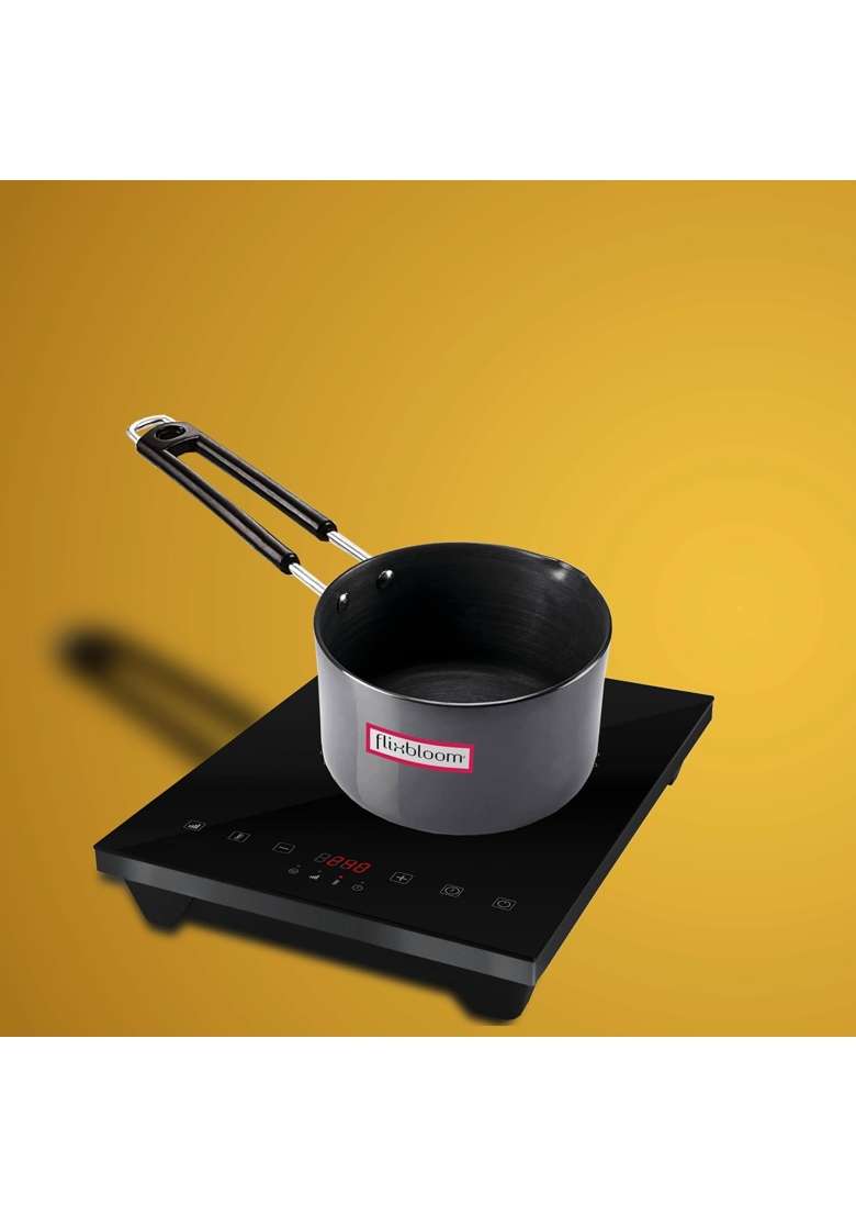 FLIXBLOOM Max Plus Hard Anodised Thick Induction Base Bottom LPG Friendly Deep Kitchen | 1 L | 1.1 Qt - Indya