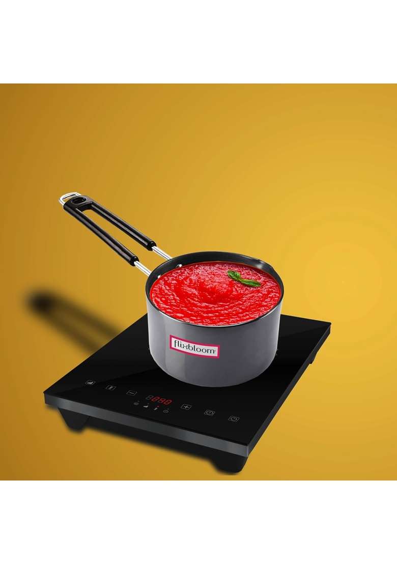 FLIXBLOOM Max Plus Hard Anodised Thick Induction Base Bottom LPG Friendly Deep Kitchen | 1.5 L | 1.6 Qt - Indya