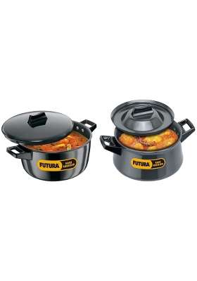 Hawkins Futura Hard Anodised Metal Handi Cooking Pot Sauce Pan | 3 L | 3.2 Qt