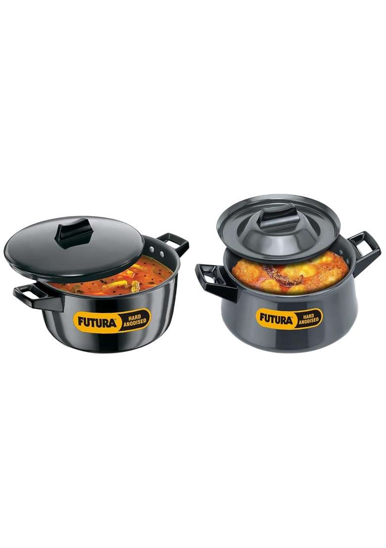 Hawkins Futura Hard Anodised Metal Handi Cooking Pot Sauce Pan | 3 L | 3.2 Qt - Indya