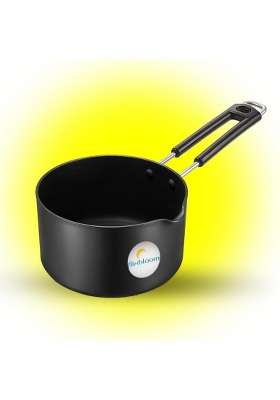 FLIXBLOOM Frontier Black Hard Anodised Induction Base LPG Gas Stove Friendly Kitchen | 2 L | 2.1 Qt
