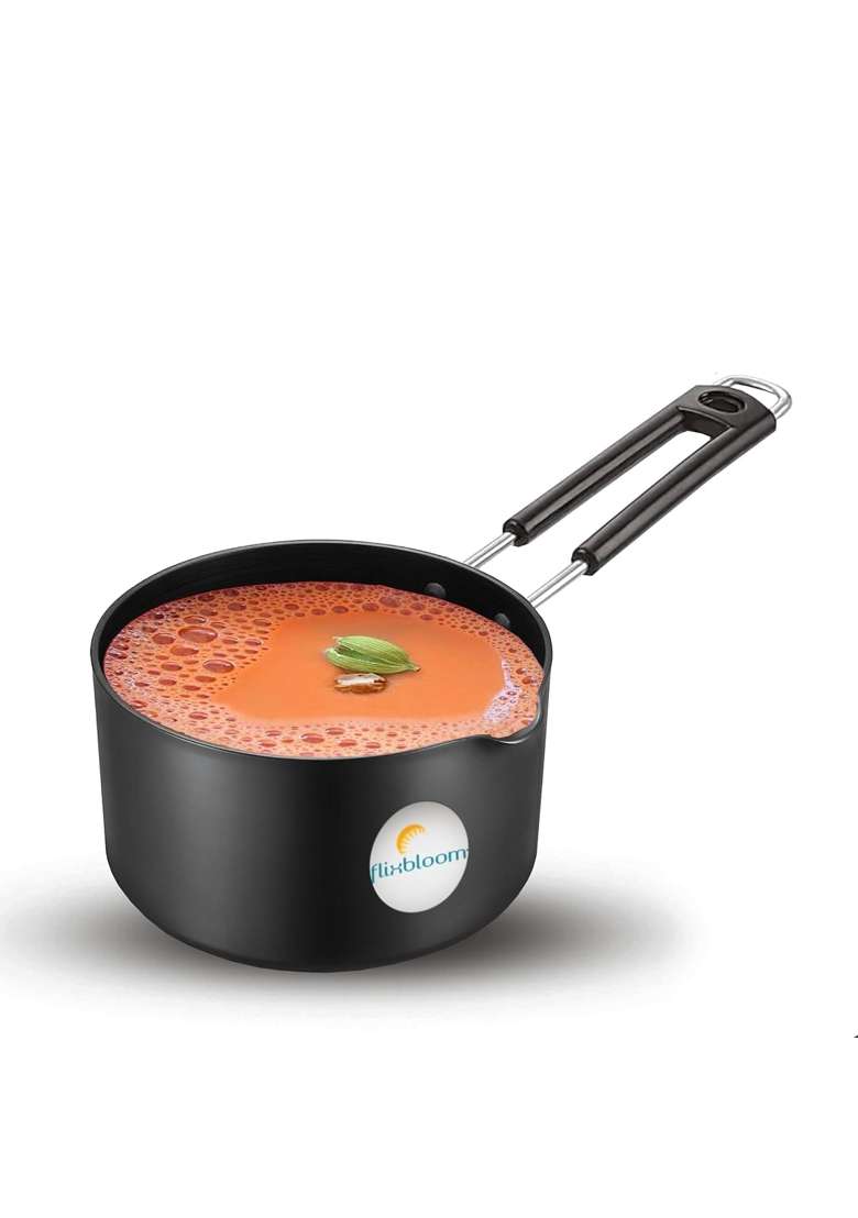 FLIXBLOOM Plus Hard Anodised Thick Induction Base Bottom LPG Friendly Deep Kitchen | 1.5 L | 1.6 Qt - Indya