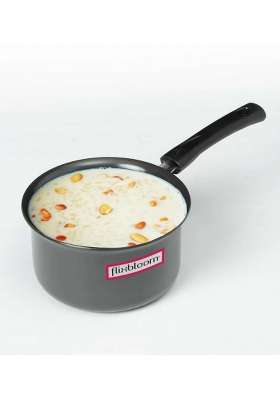 FLIXBLOOM Black Hard Anodised Induction Base Kitchen Utensil Cookware Sauce Pan | 2 L | 2.1 Qt
