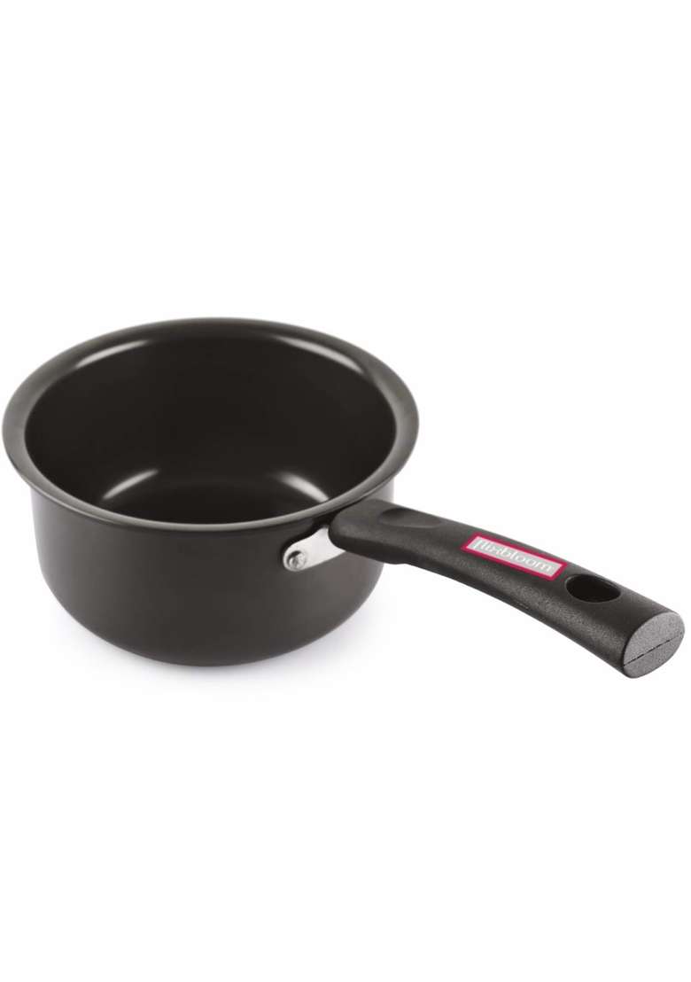 FLIXBLOOM Black Hard Anodised Induction Base Kitchen Utensil Cookware Sauce Pan | 2 L | 2.1 Qt - Indya