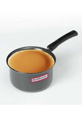 FLIXBLOOM Edge Black Hard Anodised Induction Base Kitchen Utensil Cookware Sauce Pan | 2 L | 2.1 Qt