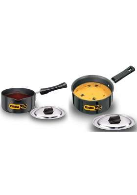 Hawkins - L95 Futura Hard Anodised Sauce Pan with Lid | 1.5 L | 1.6 Qt