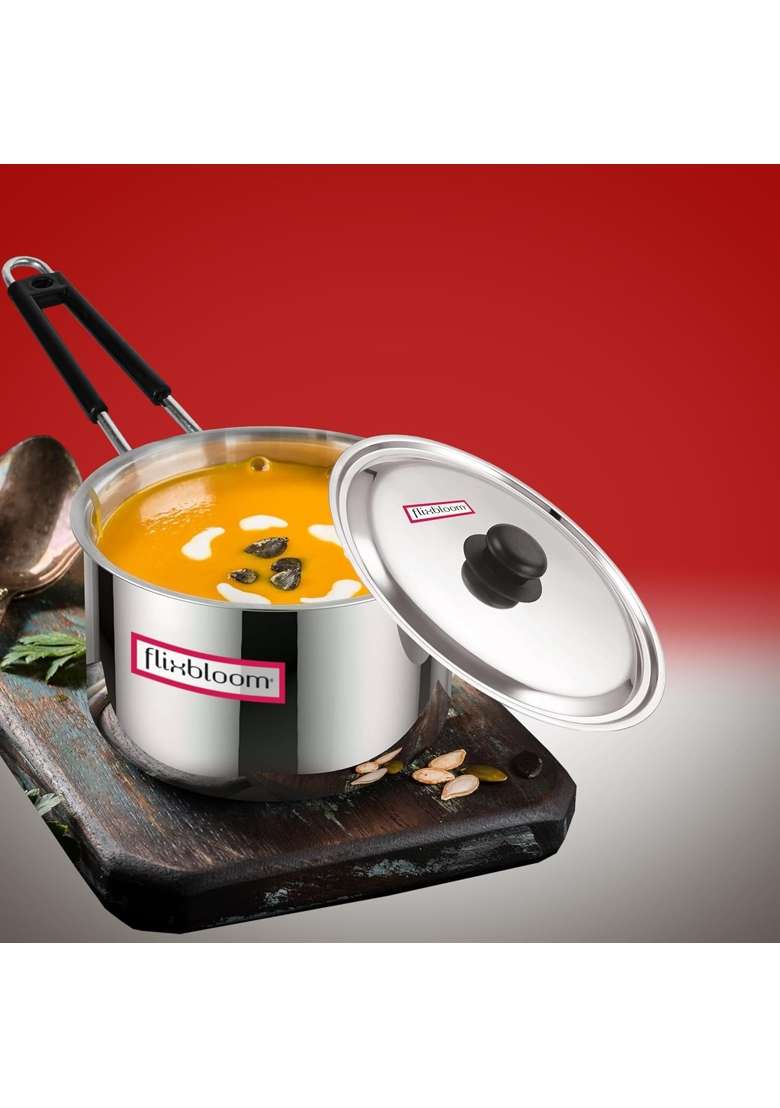 FLIXBLOOM Utensil Induction Base LPG Gas Stovetop Compatible with Triply | 2.5 L | 2.6 Qt | With Lid - Indya