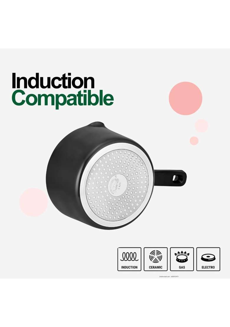 Chakmak Hard Anodized Induction Base Saucepan | 2 L | 2.1 Qt - Indya