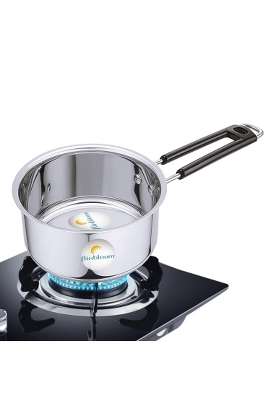 FLIXBLOOM Latest Stainless Steel Multipurpose Utensils Deep Sauce Pan Tea Pan Milk | 1 L | 1.1 Qt | Induction Compatible